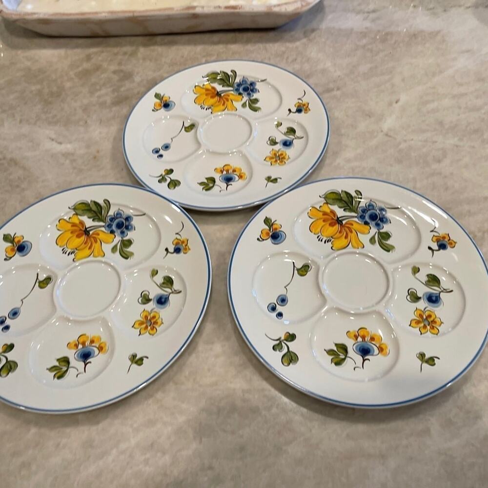 Villeroy & Boch plates Provence floral fondue plates x3     9.25”